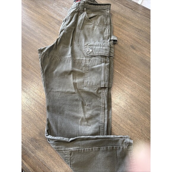 Wrangler Riggs Mens Size 38x32 Workwear Ripstop Green Relaxed Fit Pant 2xknee - Picture 6 of 12